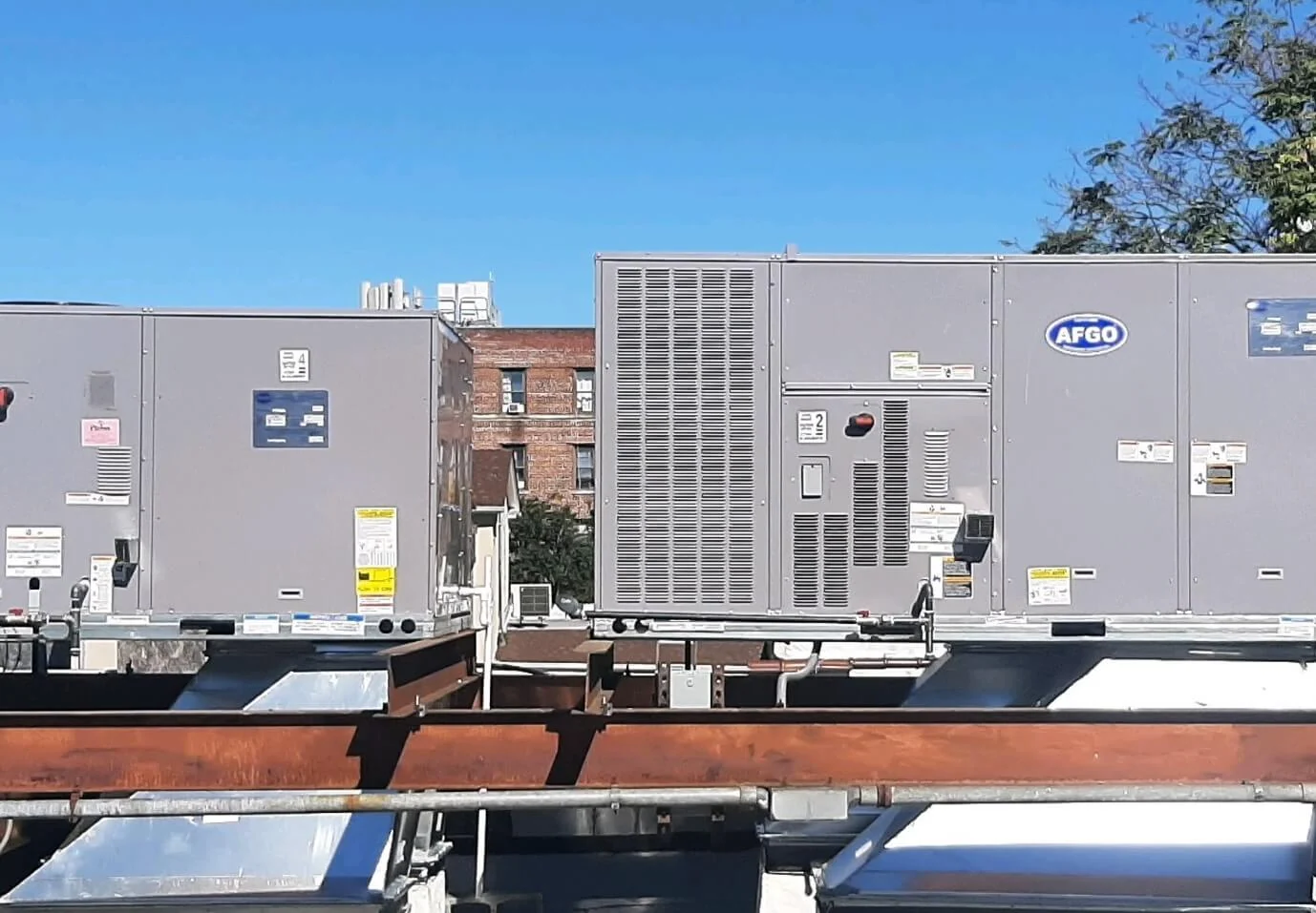 Commercial rooftop HVAC units